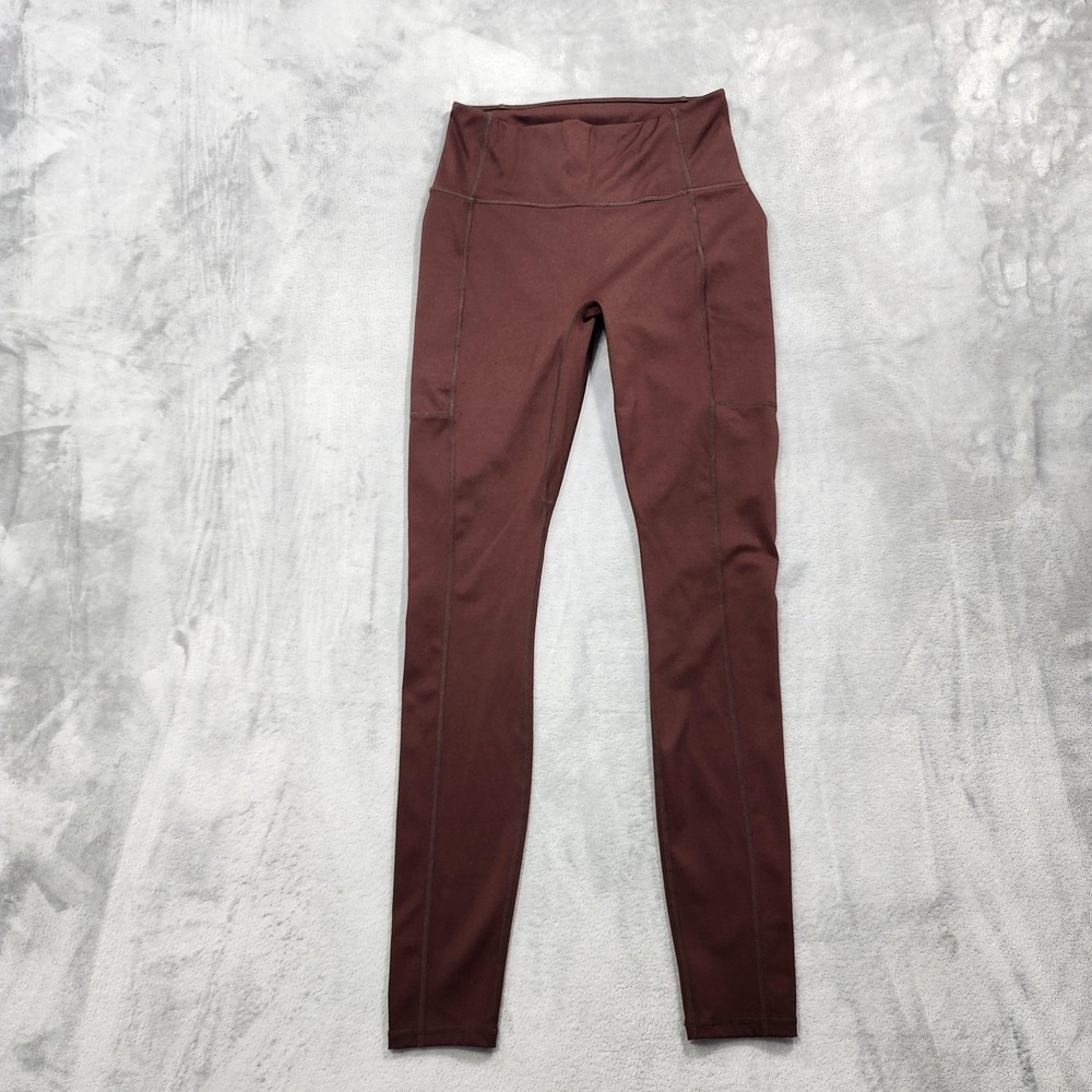 Fabletics Leggings Womens S Brown Motion365 Ankle Pockets Yoga Gym Running